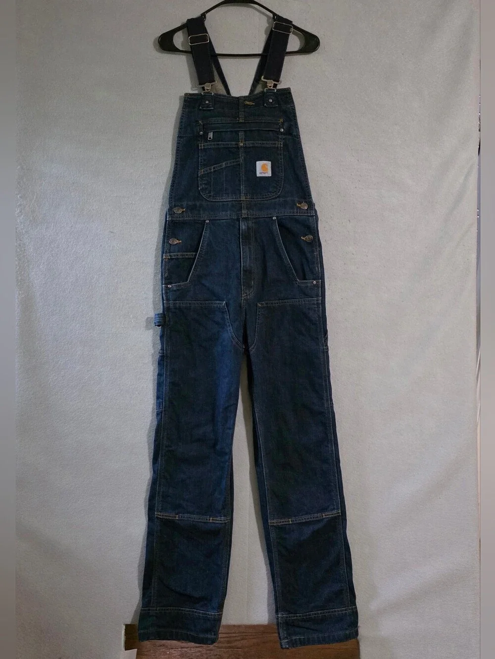 Carhartt Mens Rugged Flex Denim Bib Overalls Double Knee 103322 Size 28x31